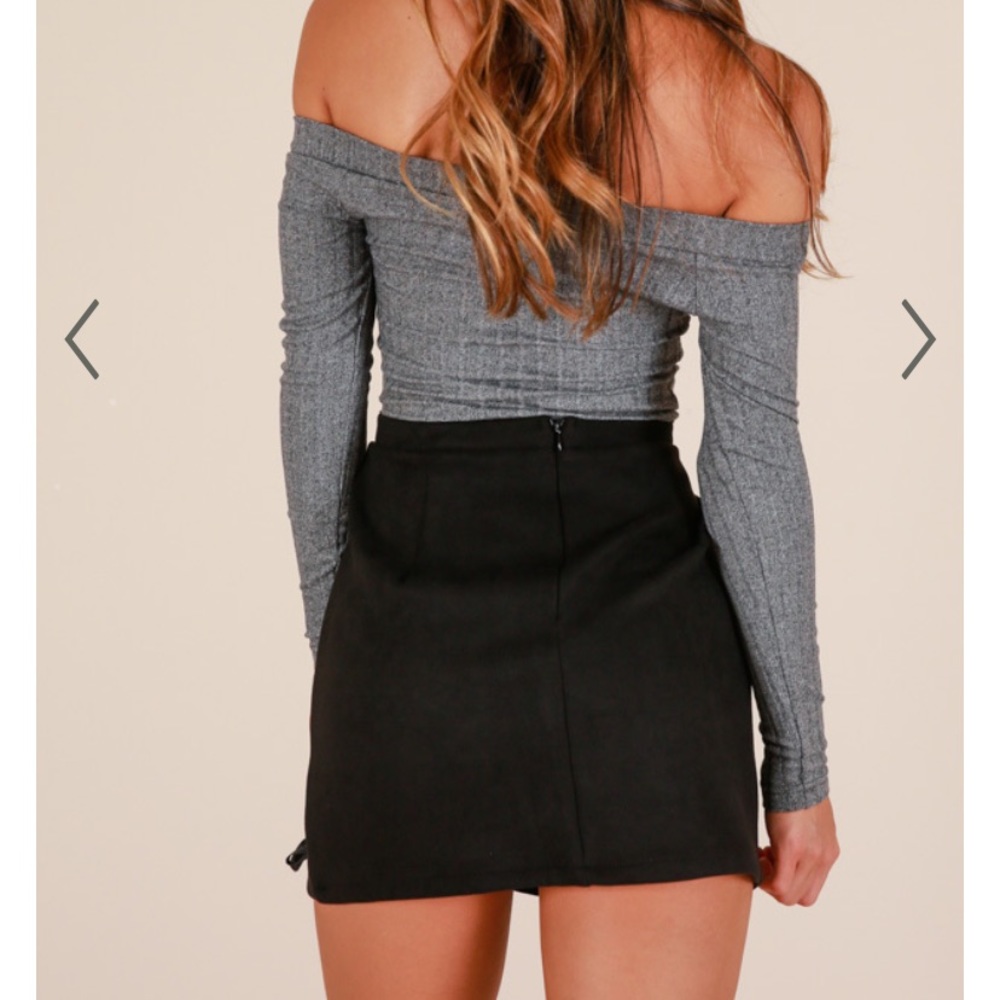 Showpo INSIDE VOICES SKIRT IN BLACK SUEDETTE - Picture 7 of 10